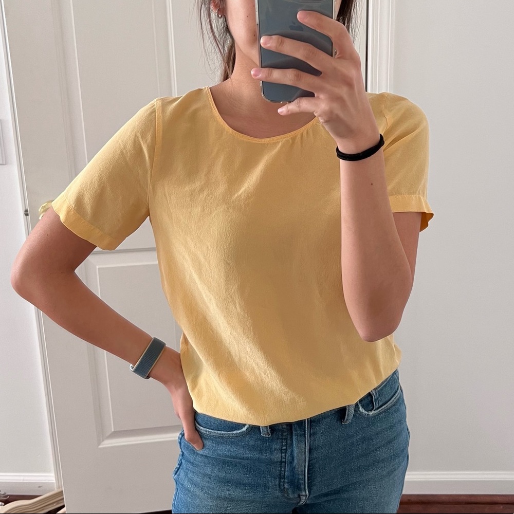 Yellow AX Silk Blouse